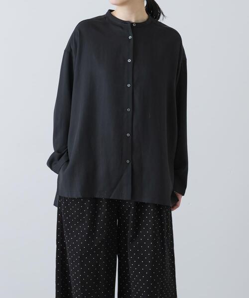 かぐれ（カグレ）の「レーヨンワイドシャツ（シャツ/ブラウス・レディース・ブラウン/ブラック・FREE）」の7枚目の写真