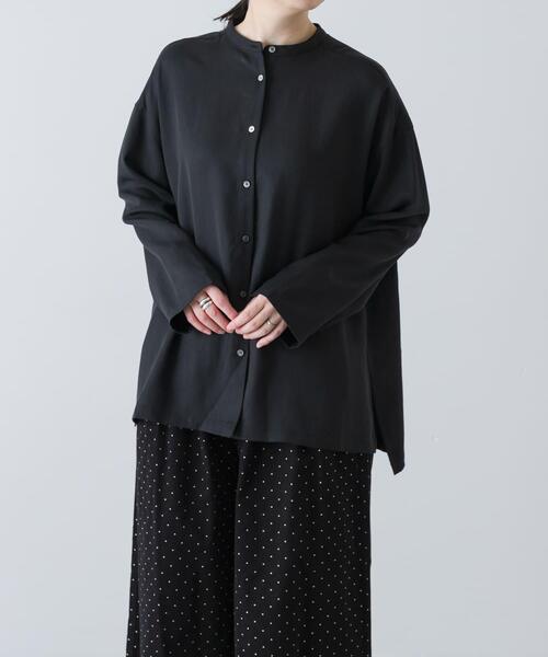 かぐれ（カグレ）の「レーヨンワイドシャツ（シャツ/ブラウス・レディース・ブラウン/ブラック・FREE）」の8枚目の写真