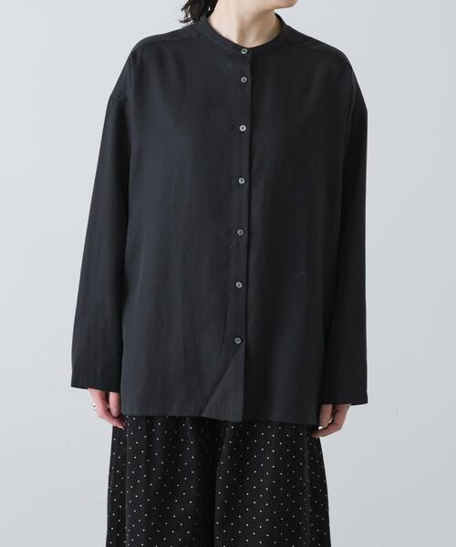かぐれ（カグレ）の「レーヨンワイドシャツ（シャツ/ブラウス・レディース・ブラウン/ブラック・FREE）」の10枚目の写真