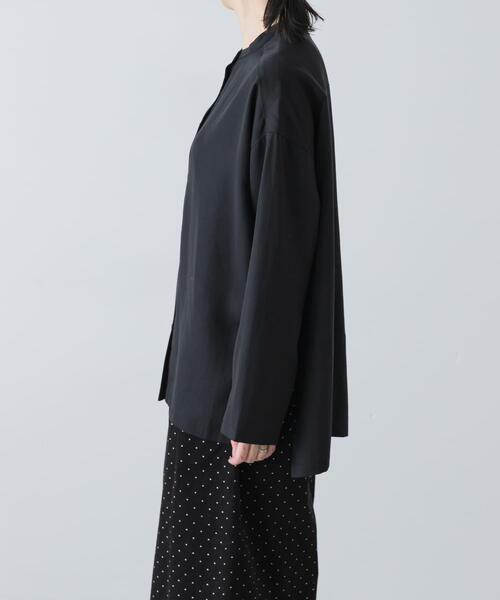 かぐれ（カグレ）の「レーヨンワイドシャツ（シャツ/ブラウス・レディース・ブラウン/ブラック・FREE）」の11枚目の写真