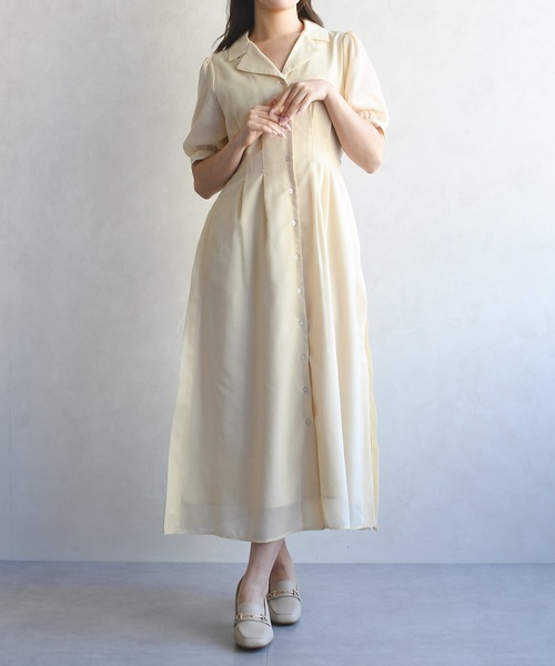 MISCH MASCH(ミッシュマッシュ)の「2026春夏新作 サイドプリーツテーラーワンピース(ワンピース・レディース・ブルー系/イエロー/ブルー・M/S)」の10枚目の写真