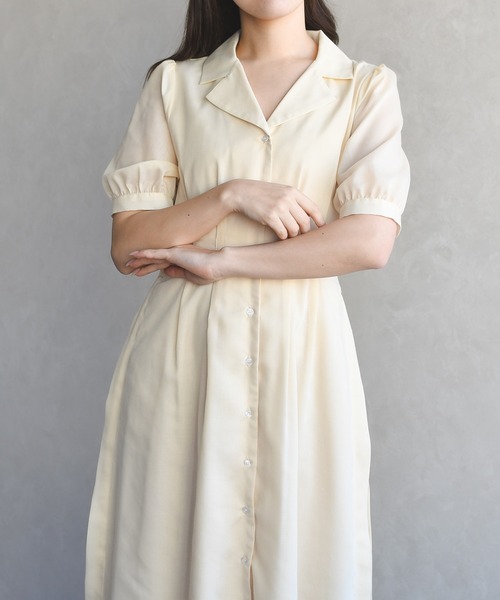 MISCH MASCH(ミッシュマッシュ)の「2026春夏新作 サイドプリーツテーラーワンピース(ワンピース・レディース・ブルー系/イエロー/ブルー・M/S)」の12枚目の写真