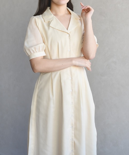 MISCH MASCH(ミッシュマッシュ)の「2026春夏新作 サイドプリーツテーラーワンピース(ワンピース・レディース・ブルー系/イエロー/ブルー・M/S)」の13枚目の写真