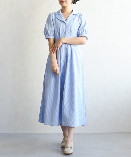 MISCH MASCH(ミッシュマッシュ)の「2026春夏新作 サイドプリーツテーラーワンピース(ワンピース・レディース・ブルー系/イエロー/ブルー・M/S)」の17枚目の写真