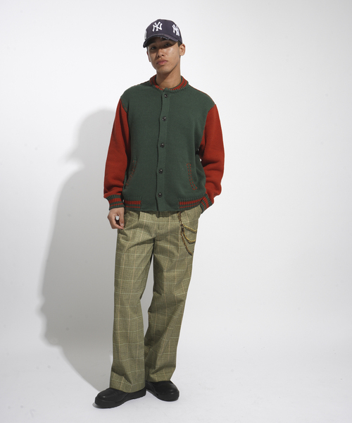 JOINT WORKS（ジョイントワークス）の「クラフトステッチ ニットスタジャン / Craft-stitched Stadium Knit Jacket（カーディガン/ボレロ・メンズ・グリーン/ネイビー・LARGE/MEDIUM）」の21枚目の写真