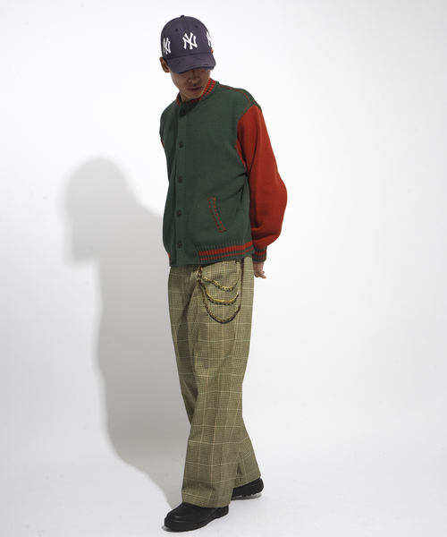 JOINT WORKS（ジョイントワークス）の「クラフトステッチ ニットスタジャン / Craft-stitched Stadium Knit Jacket（カーディガン/ボレロ・メンズ・グリーン/ネイビー・LARGE/MEDIUM）」の22枚目の写真