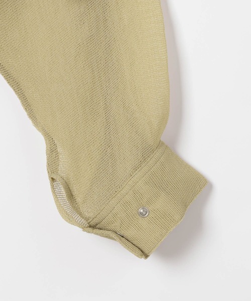 LEPSIM（レプシィム）の「メッシュフード長袖シャツ　639503（シャツ/ブラウス・レディース・ベージュ/ナチュラル/ブラック・FREE）」の7枚目の写真