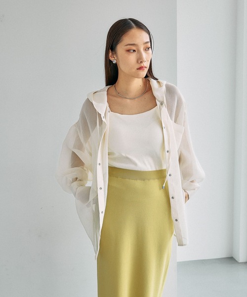 LEPSIM（レプシィム）の「メッシュフード長袖シャツ　639503（シャツ/ブラウス・レディース・ベージュ/ナチュラル/ブラック・FREE）」の15枚目の写真