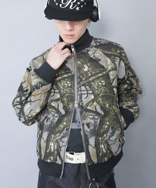 SPINNS（スピンズ）の「ヴィンテージライクリブショートブルゾン/ダブルジップ/リアルツリーカモ/ユニセックス（ブルゾン・メンズ・ウッドランド/リアルツリーカモ/ブラウン/ブラック・ONESIZE）」の4枚目の写真