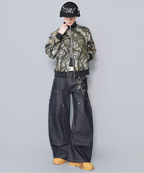 SPINNS（スピンズ）の「ヴィンテージライクリブショートブルゾン/ダブルジップ/リアルツリーカモ/ユニセックス（ブルゾン・メンズ・ウッドランド/リアルツリーカモ/ブラウン/ブラック・ONESIZE）」の13枚目の写真