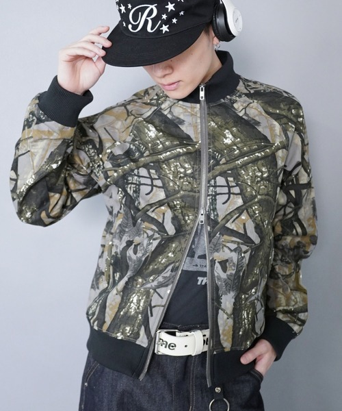 SPINNS（スピンズ）の「ヴィンテージライクリブショートブルゾン/ダブルジップ/リアルツリーカモ/ユニセックス（ブルゾン・メンズ・ウッドランド/リアルツリーカモ/ブラウン/ブラック・ONESIZE）」の17枚目の写真