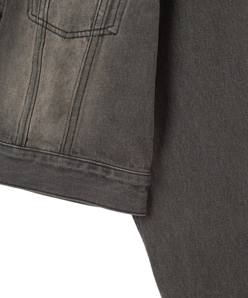 X-girl（エックスガール）の「FADED FACE LABEL COMPACT DENIM JACKET（デニムジャケット・レディース・ブラック/ライトインディゴブルー・M/S）」の15枚目の写真