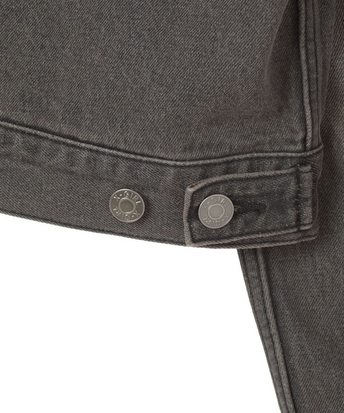 X-girl（エックスガール）の「FADED FACE LABEL COMPACT DENIM JACKET（デニムジャケット・レディース・ブラック/ライトインディゴブルー・M/S）」の16枚目の写真