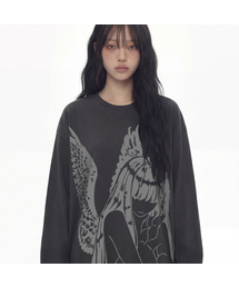 [ユニセックス]HALO ロングスリーブTシャツ_チャコール