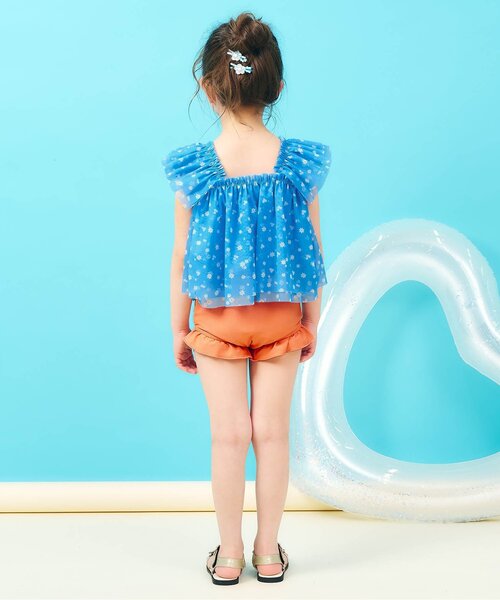 apres les cours（アプレレクール）の「【UVカット】デイジー・ハートチュールセパレート水着_ジュニア対応（水着・キッズ・ブルー/アイボリー・80/90/100/110/120/130/140）」の4枚目の写真