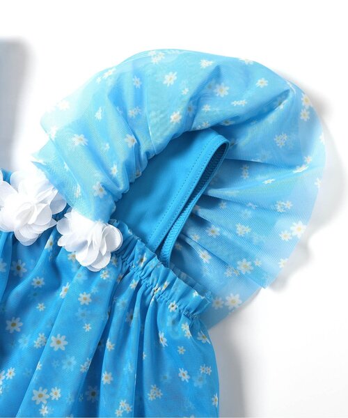 apres les cours（アプレレクール）の「【UVカット】デイジー・ハートチュールセパレート水着_ジュニア対応（水着・キッズ・ブルー/アイボリー・80/90/100/110/120/130/140）」の11枚目の写真