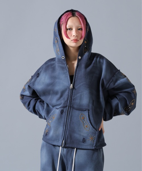 DankeSchon/ダンケシェーン/STUDS SWEAT ZIP HOODIE（パーカー