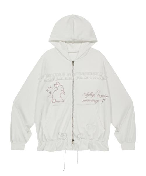ILLIGO(イリゴ)の「クロシェラビットフードジップアップホワイト(パーカー・レディース・その他・OS)」の4枚目の写真