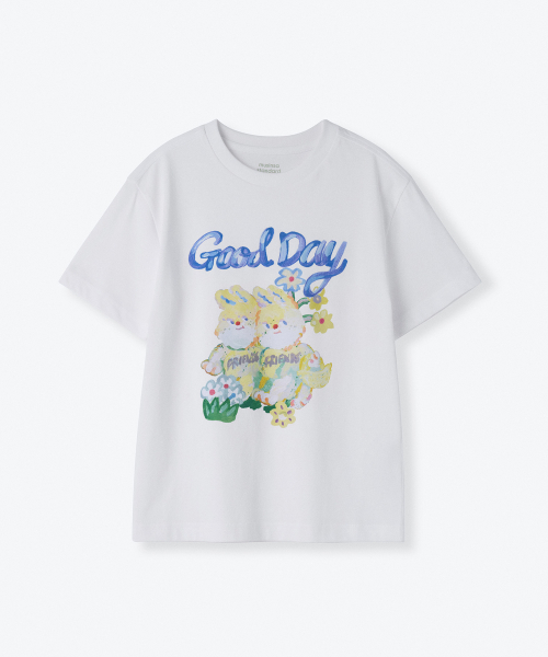 MUSINSA STANDARD KIDS（ムシンサスタンダードキッズ）の「グッドデイリラックスドTシャツ[ホワイト]（Tシャツ/カットソー・レディース・その他・100/110/120/130/140/150/160）」の2枚目の写真