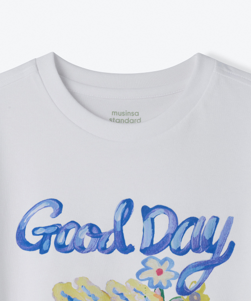 MUSINSA STANDARD KIDS（ムシンサスタンダードキッズ）の「グッドデイリラックスドTシャツ[ホワイト]（Tシャツ/カットソー・レディース・その他・100/110/120/130/140/150/160）」の4枚目の写真