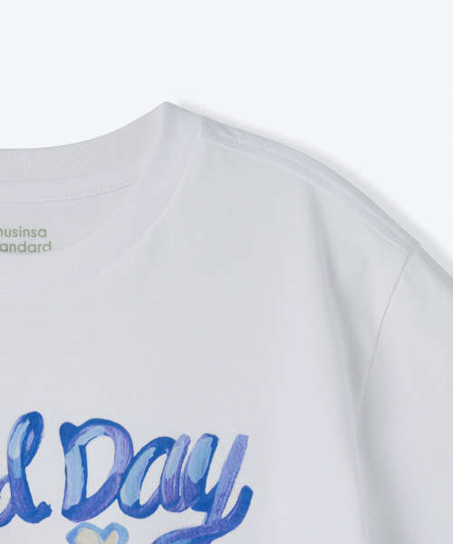 MUSINSA STANDARD KIDS（ムシンサスタンダードキッズ）の「グッドデイリラックスドTシャツ[ホワイト]（Tシャツ/カットソー・レディース・その他・100/110/120/130/140/150/160）」の5枚目の写真