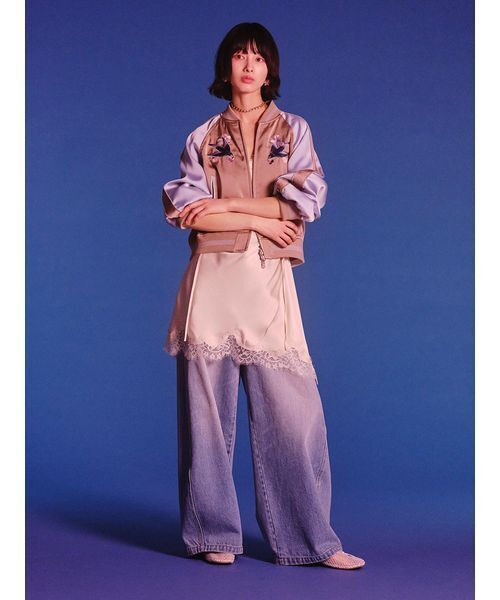 LILY BROWN（リリーブラウン）の「【LILY BROWN×KEITA MARUYAMA】yozakuraスカジャン(サテンリバーシブル)（ブルゾン・レディース・ネイビー/ピンク/カーキ・F）」の5枚目の写真