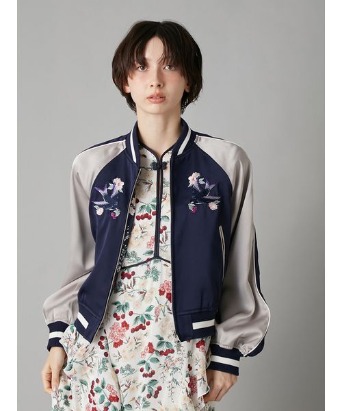 LILY BROWN（リリーブラウン）の「【LILY BROWN×KEITA MARUYAMA】yozakuraスカジャン(サテンリバーシブル)（ブルゾン・レディース・ネイビー/ピンク/カーキ・F）」の10枚目の写真