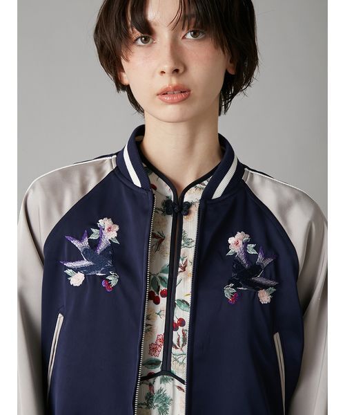 LILY BROWN（リリーブラウン）の「【LILY BROWN×KEITA MARUYAMA】yozakuraスカジャン(サテンリバーシブル)（ブルゾン・レディース・ネイビー/ピンク/カーキ・F）」の13枚目の写真