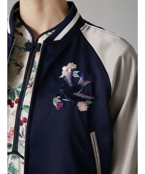 LILY BROWN（リリーブラウン）の「【LILY BROWN×KEITA MARUYAMA】yozakuraスカジャン(サテンリバーシブル)（ブルゾン・レディース・ネイビー/ピンク/カーキ・F）」の14枚目の写真