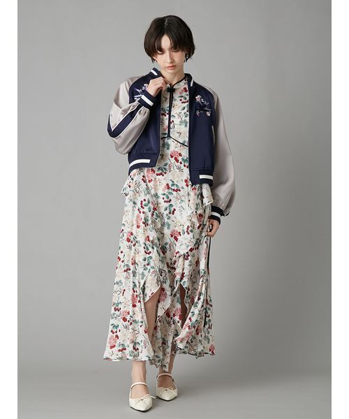 LILY BROWN（リリーブラウン）の「【LILY BROWN×KEITA MARUYAMA】yozakuraスカジャン(サテンリバーシブル)（ブルゾン・レディース・ネイビー/ピンク/カーキ・F）」の20枚目の写真