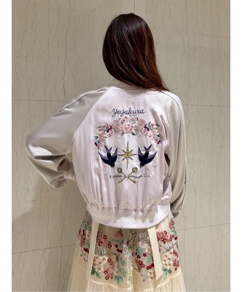 LILY BROWN（リリーブラウン）の「【LILY BROWN×KEITA MARUYAMA】yozakuraスカジャン(サテンリバーシブル)（ブルゾン・レディース・ネイビー/ピンク/カーキ・F）」の21枚目の写真