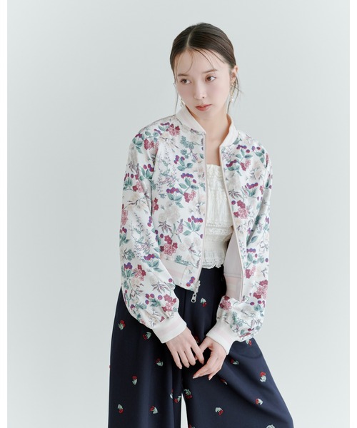 LILY BROWN（リリーブラウン）の「【LILY BROWN×KEITA MARUYAMA】yozakuraスカジャン(サテンリバーシブル)（ブルゾン・レディース・ネイビー/ピンク/カーキ・F）」の9枚目の写真