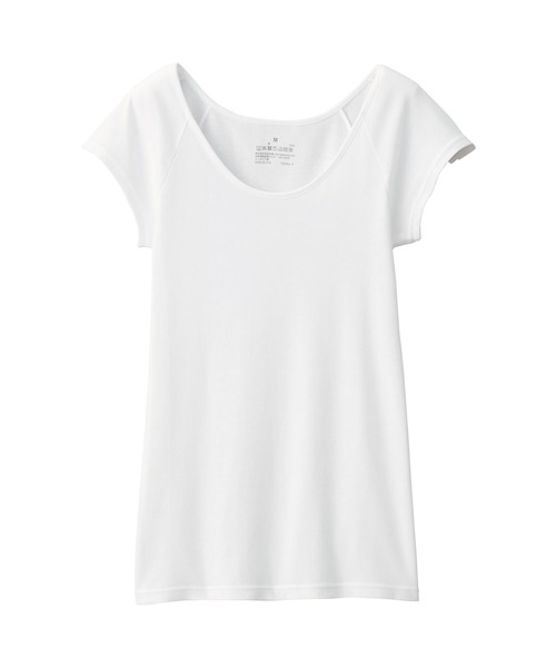 無印良品(ムジルシリョウヒン)の「婦人 フライス編みフレンチスリーブTシャツ(インナーウェア/肌着・レディース・ホワイト/グレー/ブラック・S/M/L/XL)」の8枚目の写真
