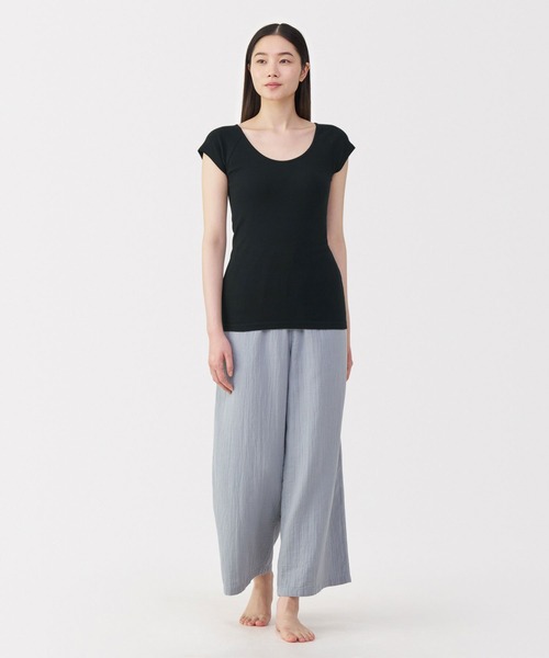 無印良品(ムジルシリョウヒン)の「婦人 フライス編みフレンチスリーブTシャツ(インナーウェア/肌着・レディース・ホワイト/グレー/ブラック・S/M/L/XL)」の10枚目の写真