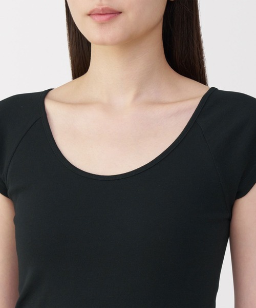 無印良品(ムジルシリョウヒン)の「婦人 フライス編みフレンチスリーブTシャツ(インナーウェア/肌着・レディース・ホワイト/グレー/ブラック・S/M/L/XL)」の13枚目の写真