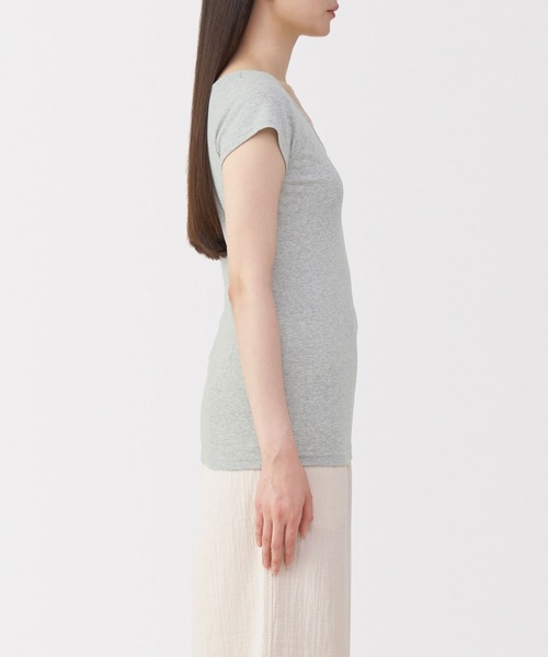無印良品(ムジルシリョウヒン)の「婦人 フライス編みフレンチスリーブTシャツ(インナーウェア/肌着・レディース・ホワイト/グレー/ブラック・S/M/L/XL)」の17枚目の写真