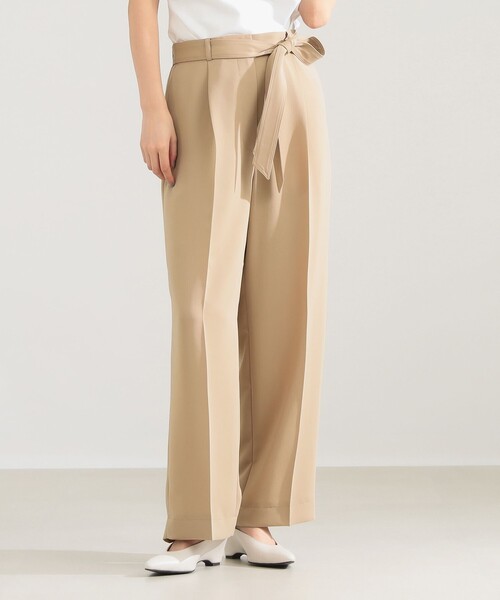Demi-Luxe BEAMS(デミルクス ビームス)の「【8/6値下げ】ストレッチサテン タックパンツ(その他パンツ・レディース・ベージュ/ネイビー・36/38)」の6枚目の写真