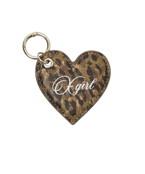 X-girl(エックスガール)の「FAUX LEATHER HEART KEYRING(キーホルダー・レディース・ブラック/ベージュ・ONE SIZE)」の6枚目の写真
