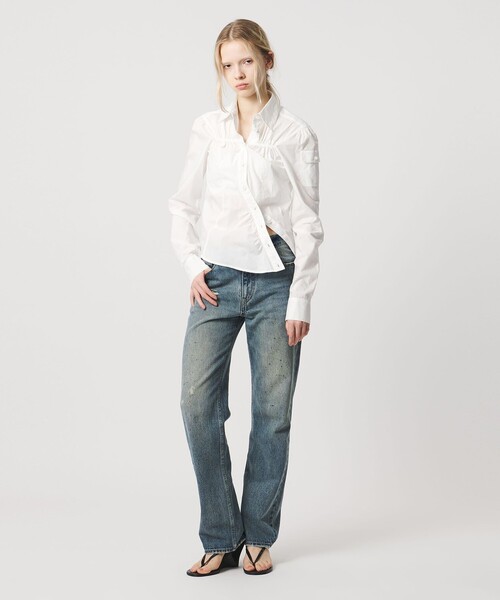 ATTISESSION（アティセッション）の「＜ATTISESSION＞コットン ギャザー ヨーク シャツ（シャツ/ブラウス・レディース・ネイビー/ホワイト・FREE）」の22枚目の写真