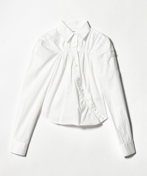 ATTISESSION（アティセッション）の「＜ATTISESSION＞コットン ギャザー ヨーク シャツ（シャツ/ブラウス・レディース・ネイビー/ホワイト・FREE）」の13枚目の写真