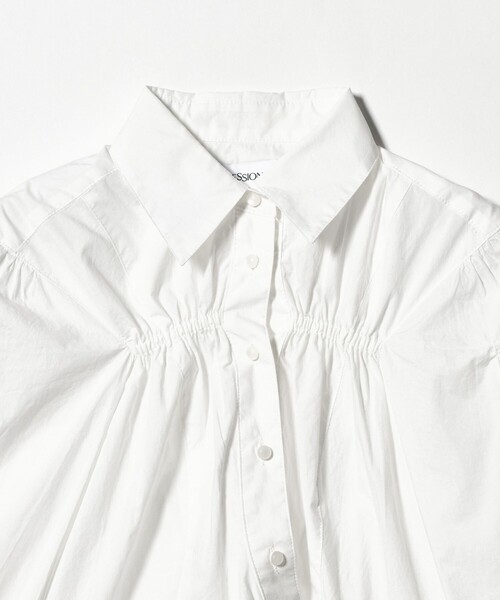 ATTISESSION（アティセッション）の「＜ATTISESSION＞コットン ギャザー ヨーク シャツ（シャツ/ブラウス・レディース・ネイビー/ホワイト・FREE）」の14枚目の写真