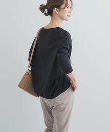 URBAN RESEARCH DOORS | コットンバックタック7分袖プルオーバー | きれいめ/通勤/お仕事/オンオフ/オフィスカジュアル(Tシャツ/カットソー)