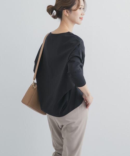 URBAN RESEARCH DOORS（アーバンリサーチドアーズ）の「コットンバックタック7分袖プルオーバー（Tシャツ/カットソー・レディース・オフホワイト/パープル/ブラック/ブルー系その他・FREE）」の3枚目の写真