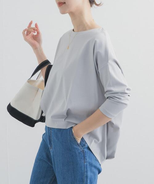 URBAN RESEARCH DOORS（アーバンリサーチドアーズ）の「コットンバックタック7分袖プルオーバー（Tシャツ/カットソー・レディース・オフホワイト/パープル/ブラック/ブルー系その他・FREE）」の5枚目の写真