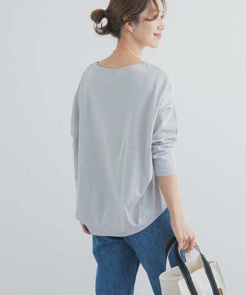 URBAN RESEARCH DOORS（アーバンリサーチドアーズ）の「コットンバックタック7分袖プルオーバー（Tシャツ/カットソー・レディース・オフホワイト/パープル/ブラック/ブルー系その他・FREE）」の7枚目の写真
