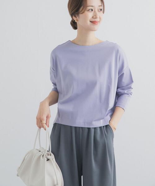URBAN RESEARCH DOORS（アーバンリサーチドアーズ）の「コットンバックタック7分袖プルオーバー（Tシャツ/カットソー・レディース・オフホワイト/パープル/ブラック/ブルー系その他・FREE）」の13枚目の写真