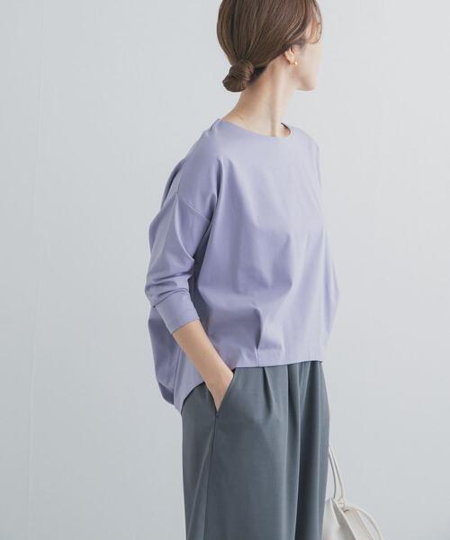 URBAN RESEARCH DOORS（アーバンリサーチドアーズ）の「コットンバックタック7分袖プルオーバー（Tシャツ/カットソー・レディース・オフホワイト/パープル/ブラック/ブルー系その他・FREE）」の14枚目の写真