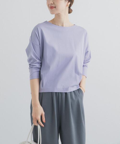 URBAN RESEARCH DOORS（アーバンリサーチドアーズ）の「コットンバックタック7分袖プルオーバー（Tシャツ/カットソー・レディース・オフホワイト/パープル/ブラック/ブルー系その他・FREE）」の17枚目の写真
