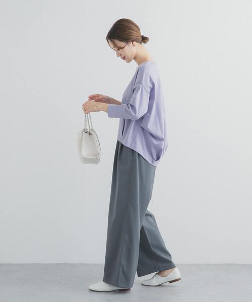 URBAN RESEARCH DOORS（アーバンリサーチドアーズ）の「コットンバックタック7分袖プルオーバー（Tシャツ/カットソー・レディース・オフホワイト/パープル/ブラック/ブルー系その他・FREE）」の6枚目の写真