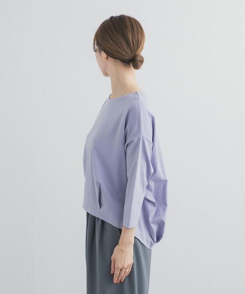 URBAN RESEARCH DOORS（アーバンリサーチドアーズ）の「コットンバックタック7分袖プルオーバー（Tシャツ/カットソー・レディース・オフホワイト/パープル/ブラック/ブルー系その他・FREE）」の8枚目の写真